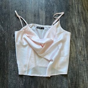 Silky pink crop top